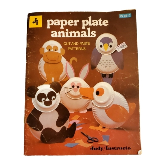 M01 * Judy/Instructo Paper Plate Animals Craft Book 1982 Bee Gee Hazell - Picture 1 of 4